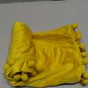 DEZENE Couch Pillow Covers 20x20 Yellow: 2 Pack Cozy Soft Pom-poms Velvet Square Throw Pillow Cases for Farmhouse Home Decor