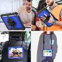 SEYMAC stock Case for iPad (A16) 11th/10th Generation 11''/10.9'' 2025/2022, Full-Body Drop Protection Case with Screen Protector &360 Rotate Hand Strap/Stand, Blue+Black