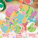 2 x 142Pcs Easter Egg Cutouts with Photo Space, Spring DIY Photo Craft Cutouts for Bulletin Board Classroom Decoration, Make Your Own Easter Egg Craft Kit for School Home Chalkboard Wall Door Decor