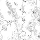 Peel and Stick Wallpaper Black and White Contact Paper Floral Bird Wallpaper Boho Removable Wallpaper Decorative Self Adhesive Wallpaper Contact Paper for Cabinets Wall Paper 17.3" x 118"