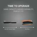Titanium RFID Wallet for Men Slim Metal Card Holder with Built-In Cash Clip & AirTag Holder Aerospace-Grade Stainless Steel with Titanium Finish Minimalist Wallet | Holds 16 Cards (Cash Clip)