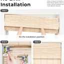 UNISHADES No Drill Cordless Bamboo Roman Shades, 46×48 in, Natural | Natural material, Light Filtering, Easy Install