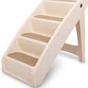 PetSafe CozyUp Folding Dog Stairs, Portable Indoor/Outdoor Pet Steps for Bed, Couch & Car, Tan, 20 Inch