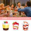 Kucoele 100 Pack 5 oz Dessert Cups with Lids and Spoons, Clear Plastic Parfait Appetizer Cups Dessert Shooters Party Serving Cups for Pudding Fruit Mousse and Yogurt