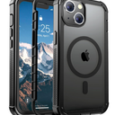 Magnetic for iPhone 13 Case, [Compatible with MagSafe][Military Grade Drop Protection][Heavy Duty Protection][Non-Slip][Shockproof] 2-Layer Durable Bumper Phone Case 6.1''-Black