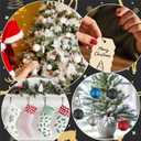 JUNEBRUSHS 300Pcs Christmas Ornament Ribbon Hangers, Hand Tied String Ties Ornament Loops Thin Ribbon for Ornaments Christmas Tree Hanging Decoration Black