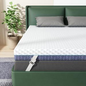 Releep 3 Inch Firm Mattress Topper Queen Size, Memory Foam Bed Topper with Soft & Firm Options for Back Pain Relief, Mattress Topper with 2-Sided Cover, Ergonomic 5-Zone Design, CertiPUR Certified