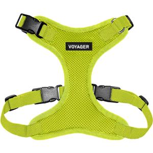 Voyager Step-in Lock Pet Harness - All Weather Mesh, Adjustable Step in Harness for Cats and Dogs by Best Pet Supplies - Lime Green, L (L (Chest: 20 - 25"))