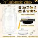20 Set 2026 Graduation Table Centerpieces Light Up Mason Jar Class of 2026 Graduation Table Decoration Small Bottles with Grad Hats Money Gift for High School College Grad Party Prop, Black