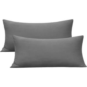  Pillow Cases Set of 2 Standard Queen Grey Envelope, 11x16, 2 Pack