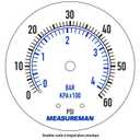 MEASUREMAN 2 Pool Filter Pressure Gauge, 60 PSI, 1/4 NPT Bottom Mount Pool Pump Pressure Gauge for Swimming Pool, Spa, Aquarium, and Valve Filter