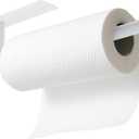 theaoo White Paper Towel Holder - Under Cabinet Paper Towel Holder for Kitchen, Adhesive Paper Towel Roll Rack for Bathroom Towel, Wall Mounted Matte Black Paper Towel Rack, SUS304 Stainless Steel
