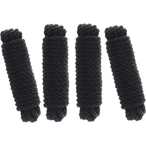 Boat Dock Lines Marine-Grade Black Nylon Dock Lines Pack of 4 (3/8" X 20') - Ultimate Boat Mooring Lines with 12" Eyelet for Secure Outdoor & Marine Activities