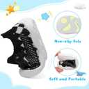 BARERUN Baby Shoes Baby First Walking Shoes Infant Sneakers Wide Toe Box Slip on Shoes Soft Sole Baby Boys Girls Crib Shoes Toddler Breathable Lightweight House Sock Shoes (Lattice Black)