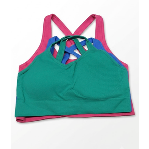 RUNNING GIRL Sports Bras for Women High Support,High ImpactSports Bra for Women with Removable Pads(2984Blue+Pink+Green_L)