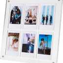 SOKYND UPC 9369998054312 The Happy Frame Clear Acrylic Floating 8x8 Frame with Polaroid Instax Collage frame insert, Multi-Functional Free-Standing and Magnetic for Refrigerator