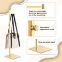 Hicarer 8 Pcs Gold Purse Display Stands Stainless Steel Adjustable Height Bags Display Rack Metal Handbag Display Holder Set for Home Store Boutique Counter Retail Floor Display Props Shelve(Classic)