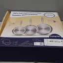 DELARLO Whole Body Tri-Ply Stainless Steel Frying Pan set, 8/10/12 Cooking pans, Kitchen Cookware Set, Fast Heating Chef's pan with Ergonomic Handles, Suitable for All Stove