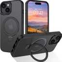 DUEDUE for iPhone 15 Plus Case Magnetic with Ring Stand[Compatible with Magsafe], Full Body Protective Cover Slim Shockproof Kickstand Phone Case for Apple iPhone 15 Plus 6.7", Black