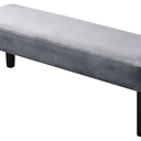 Dining Bench Cover Stretch, Velvet Upholstered Bench Slipcover Stain Resistant Removable Bench Seat Protector Cover Washable for Living Room Bedroom Kitchen-Light Grey 14"x34"