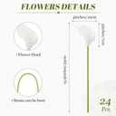 24 Pcs White Artificial Calla Lily Flower White Fake Silk Flowers Real Touch for Wedding Bouquet Office Home Kitchen Decor