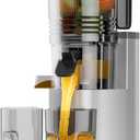 Cold Press Juicer, 6.5" Extra Large Feed Chute Juicer Machines, Hands-Free 350W Slow Masticating Juicer Machines with High Juice Yield for Whole Vegetables & Fruits, BPA Free, Silver