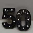 8.8"Decorative LED Light up Numbers, Glitter Marquee Numbers Lights for 13th Birthday Decorations, Shiny Lighted Number Sign for Birthday Party Wedding Anniversary Home Decor, Glitter Black 50