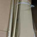 Gold Double Curtain Rods for Windows 72 to 144 Inch, 1 Inch Adjustable Decorative Crystal Long Dual Curtain Rod, Heavy Duty Vintage Double Drapery Pole with Gold Foil Finials for Living Room