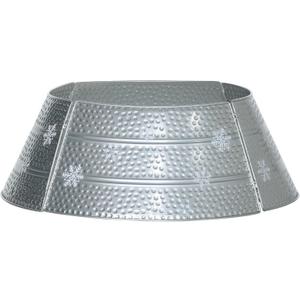 HOMCOM Christmas Tree Collar, Steel Tree Ring Skirt, Home Xmas Decoration for Christmas Tree, 26" x 26" x 9", Bright Silver