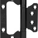 goldenwarm 6 Pack Non Mortise Hinges for Interior Doors 4 inch x 3 inch Heavy-Duty Black Gate Hinges 3mm Thickness - Stainless Steel Door Hardware with Matte Black Coating