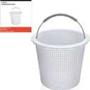 8 Inch Pool Skimmer Basket Compatible with Pentair 85014500 and S200/B200, Built-in Weight, Stainless Steel Handle with Rubber Grip