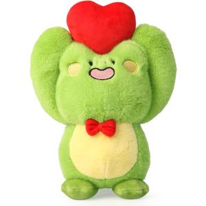 Cute Frog Plush Toy With Red Heart - Stuffed Animal Plushie for Valentine's Day, Birthday, Christmas - Soft Gift for Girlfriend, Kids 9.8"