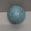 Everydecor Metal Decorative Sphere for Home Decor - Decorative Balls for Shelves, Centerpiece Bowls, Bookshelf - Decoration Orbs Accents for Living Room, Bedroom - Vintage Blue Shelf Spheres (3.4 Inch)