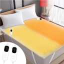 Heated Mattress Pad Queen 80"×60", Fits Mattresses up to 25.6" Deep, 10 Heat Settings, Dual Controllers, Fast Heating, Memory & Preheat Functions, 12-Hour Auto-Off