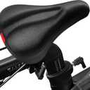 Bike Seat Cushion Compatible with Peloton Bike & Plus, Gel Bicycle Seat Cover for Women & Men Comfort, Accessories for Most Narrow Bicycle Saddle, Extra Padded with Soft Memory Foam, 11x7 (Black)