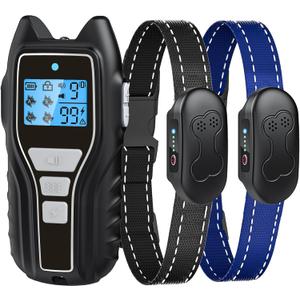 Shock Collar for Dogs 2 Dogs (15-120lbs) 2000FT Dog Shock Collar with Remote Control Waterproof Dog Training Collar with Remote 4 Safe Modes Rechargeable Lock Flash Light for All Breeds - Gray