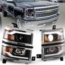 WOLFSTORM Headlight for 2014 2015 Chevy Silverado 1500, 2014 2015 Chevy Silverado 1500 Headlight Replacement