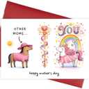 2 x Happy Mothers Day Card, Best Mom Ever Gifts, Mothers Day Card for Mom, Birthday Cards for Women, Mom Day Gift Ideas, Cute Funny Animal Design Gift from Daughter Son Husband Keepsake Love Present