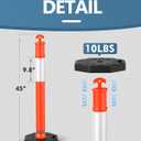 BATTIFE 45" Delineator Post with Base, Traffic Delineator Cones with Reflective Collar for Driving Practice, Construction Work (3, Orange, 45 inch)