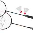 EastPoint Sports 2 Racket + Birdie Set, Black, 1-1-00351