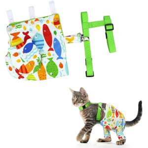 Cat Hind Leg Protection with Adjustable Elastic Rope and Buckle for Postoperative Cat Comfortable Cone Alternative No Lick Sleeve Surgery Suit Alternative
