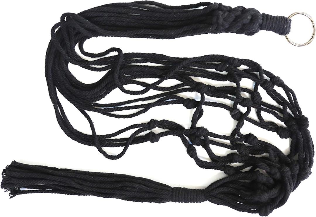 40IN Black  Plant Hanger Hanging Planter Hanging Net Basket Black Cotton Rope