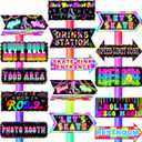 30 Pieces Roller Skating Party Decorations - Skating Themed Directional Signs for Birthday Parties, Celebrations, and Roller Rink Events