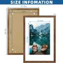 Hongkee 16x24 Frame Set of 2, Rustic Brown Wood Style - Display 16 x 24 Picture without Mat or 12x18 Picture with Mat, Wall Mounting Horizontal and Vertical