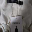 ZESICA Womens 2026 Summer Casual V Neck Sleeveless Mini Dress Tie Shoulder Tiered Ruffle Swing A Line Short Sundresses, Small 