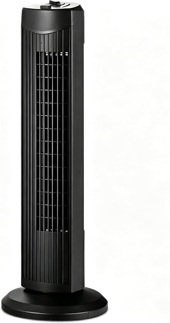 Tower Fan, 28-Inch Oscillating Tower Fan, Quiet Cooling Whole Room Bladeless, 3 Speed, 3 Wind Mode, Oscillating Tower Fan for Bedrooms, Living Rooms, Kitchen (Black)