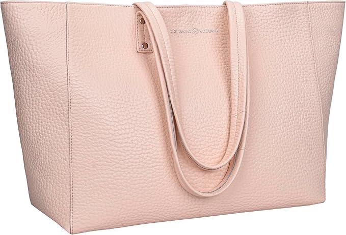ANTONIO VALERIA Avery Leather Tote/Top Handle Shoulder Bag for Women 