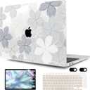 MEEgoodo for MacBook Air 13 inch Case 2021 2020 2019 2018 Released A2337 M1 A2179 A1932 with Touch ID, Plastic Hard Shell & Keyboard Cover Compatible with MacBook Air 13.3, Multicolored Roses