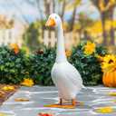 Evergreen 21" H Giddy the Goose Statue, Metal Porch Goose Indoor or Outdoor Decorative Figurine for Garden, Patio, Entryway Accent Yard Decor Animal Statue