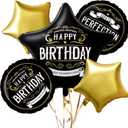 Happy Birthday Decorations for MenBlack and Gold Better With Age Foil BalloonAdult Birthday Party Decorations